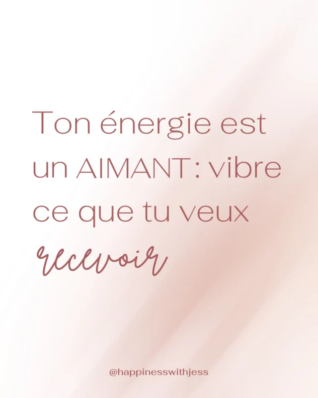 As-tu déjà remarqué que lorsque tu veux quelque chose très fort et que tu ressens un vide en son absence, cette chose semble encore plus lointaine ?

Ton attention étant tournée vers ce qui te manque, tu finis par ne plus voir que ça 👀

C’est normal 💁🏼‍♀️
Quand tu te focalises sur ce que tu n’as pas encore, tu envoies à l’univers un signal de manque ❌

Tu confirmes, encore et encore à l’Univers que tu n’as pas cette chose… 
La loi de l’attraction ne fait alors que renforcer cette réalité et qu’amplifier ce que tes émotions 🤓

Lorsque tu dis:
💭 “Je veux plus d’argent.” → Tu vibres le manque d’argent.
💭 “J’ai besoin d’amour.” → Tu vibres l’absence d’amour.
💭 “Je rêve de réussir.” → Tu vibres l’échec actuel.

Si tu ressens le manque et que tu te focalises sur ce que tu n’as pas encore, c’est ce qui se manifestera dans ta vie…

Et devine quoi ? L’univers ne répond pas à tes envies mais à ton énergie 💫

💡 La clé ? Changer tes vibrations 🙌🏻
✨ Ressens la joie et l’abondance avant même qu’elles n’arrivent
✨ Remplace “je veux” par “je reçois” ou « je suis »
✨ Regarde autour de toi et sois dans la gratitude pour ce que tu as déjà
✨ Fais comme si tu n’avais pas besoin de ce que tu désires en étant heureuse MAINTENANT et considère cette chose comme un bonus 🎉

Plus tu te focaliseras sur la joie et l’abondance dans ta vie, plus ta réalité changera 🪄

👉🏻 Commence dès maintenant!
Écris en commentaire une affirmation où tu vibres déjà ton succès !

Hâte de te lire 💖
.
.
.
#loidelattraction #energiepositive #manifestation #penseecreatrice #penseepositive #univers 
#mindset #vibration #développementpersonnel #coach #coachdeveloppementpersonnel