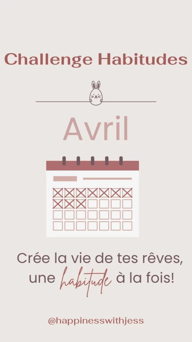 🎉 Le challenge Habitudes est de retour 🥳

Pendant plus d’un an, j’ai partagé en stories les nouvelles habitudes que je prenais afin d’améliorer différents domaines de ma vie.

Après plusieurs mois de pause, je suis heureuse de t’annoncer son retour 🙌🏻

Tes habitudes façonnent ta vie 🌱

Ta vie actuelle est d’ailleurs le reflet de tes habitudes (bonnes ou « mauvaises ») 💁🏼‍♀️

En changeant certaines d’entre elles, tu peux créer un mode de vie plus aligné avec tes valeurs!

Tu peux créer un quotidien qui te ressemble VRAIMENT 🌟

Dans ce live, je t’explique tout sur le fonctionnement de ce challenge 📆

🎯 Pour t’aider, j’ai créé un tracker d’habitudes à télécharger gratuitement ! 
Il te permettra de suivre tes progrès et de rester motivée jour après jour 💪🏻

💬 Commente “Tracker” sous ce post et je t’enverrai le lien en message privé ! 🚀

#habitudes #nouvelleshabitudes #challengehabitudes #habitudespositives #tracker #passagealaction #objectif #developpementpersonnel #motivation #evolution #succes #coach #coachdeveloppementpersonnel